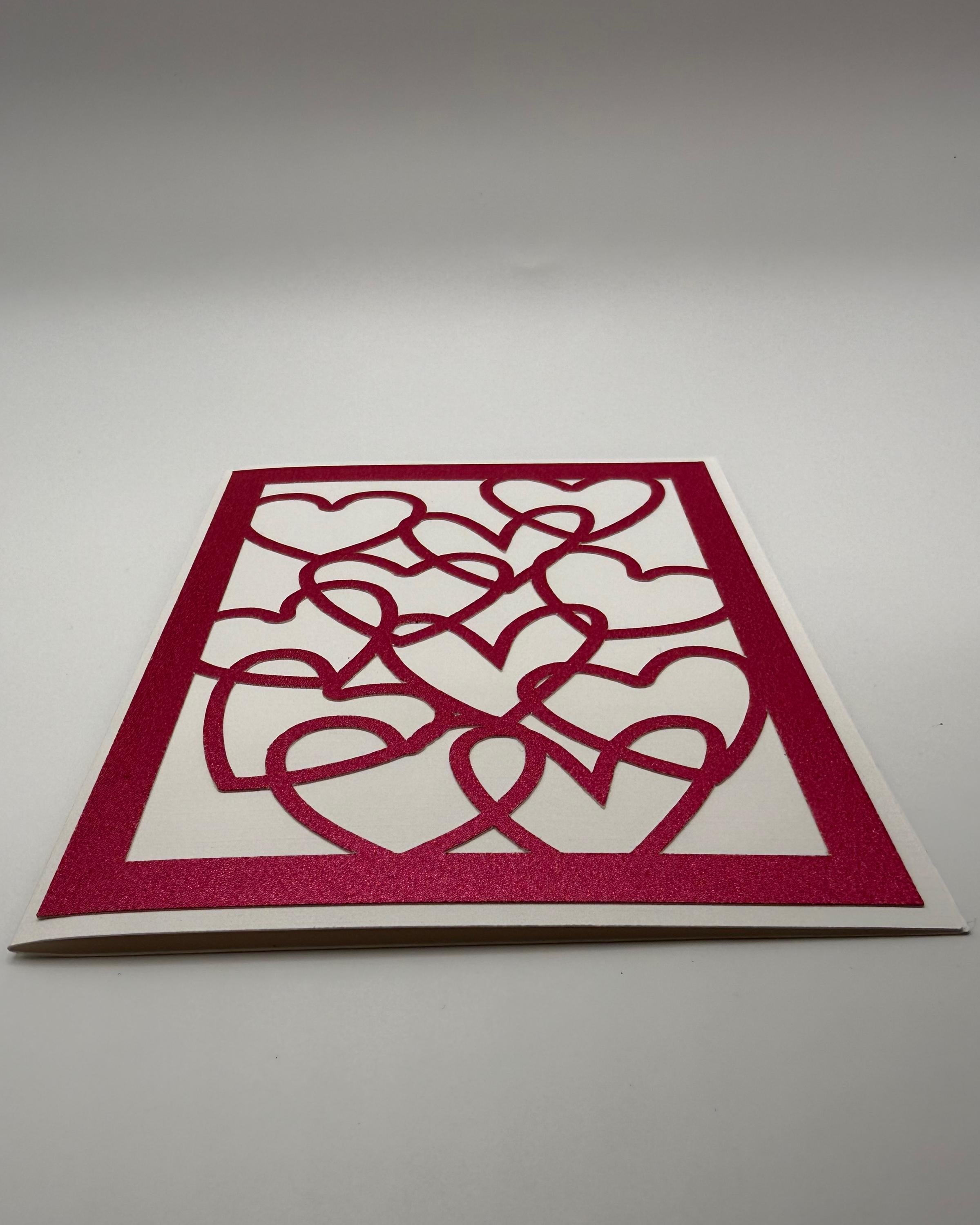 Handmade Intertwined Hearts Greeting Card - Unique Anniversary Greeting