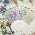 Gemstone Floral Greeting Cards - Handmade Elegant Note Card Set