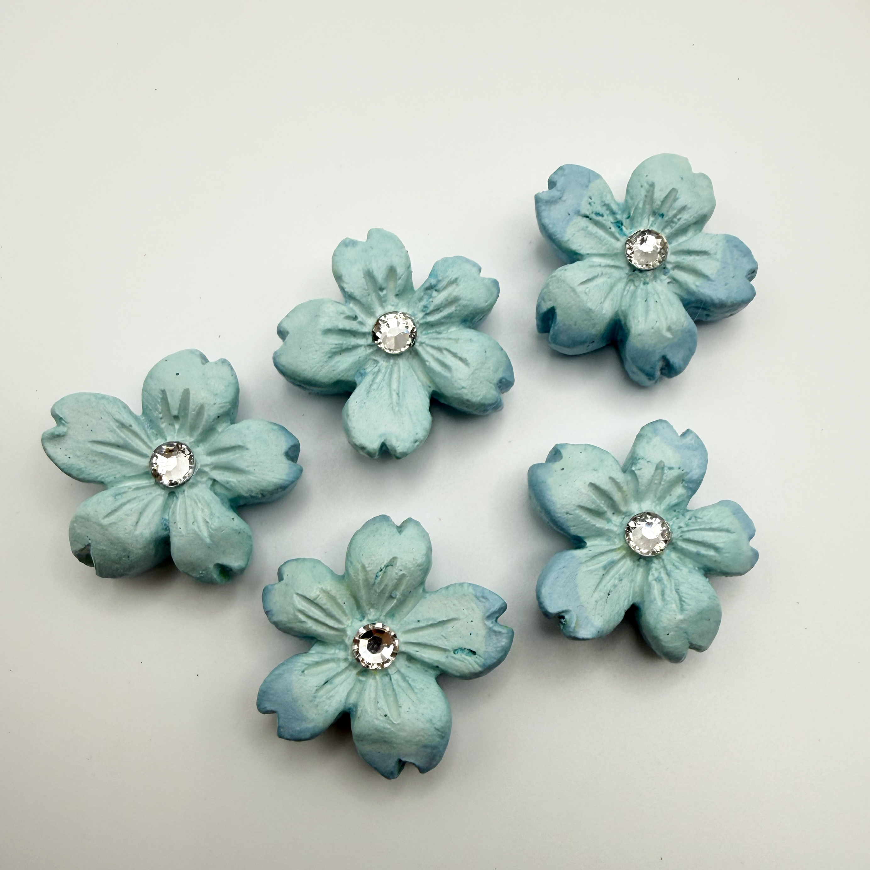 Handmade Plaster Flower Magnets – Rustic Floral Fridge Decor, 7 Bundle Options