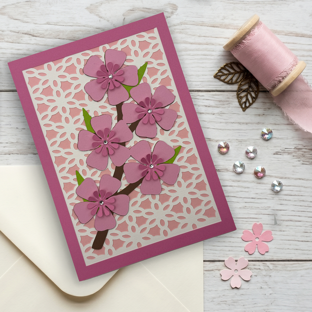 Handmade 3D Lavender Floral Greeting Card