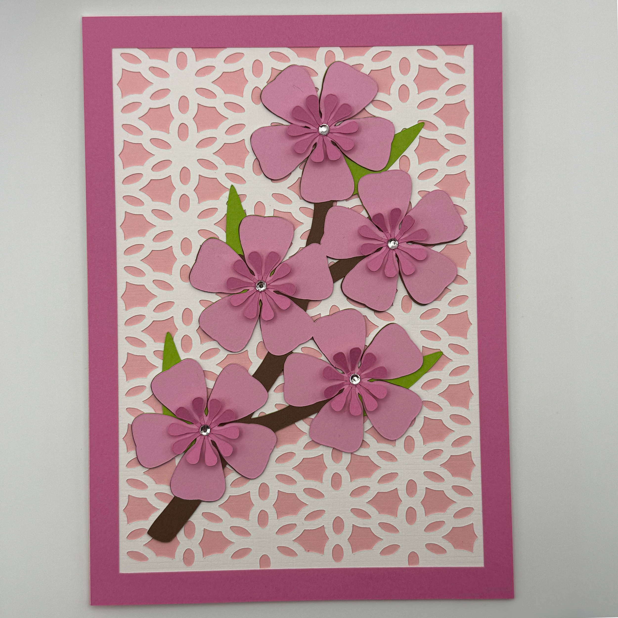 Handmade 3D Lavender Floral Greeting Card