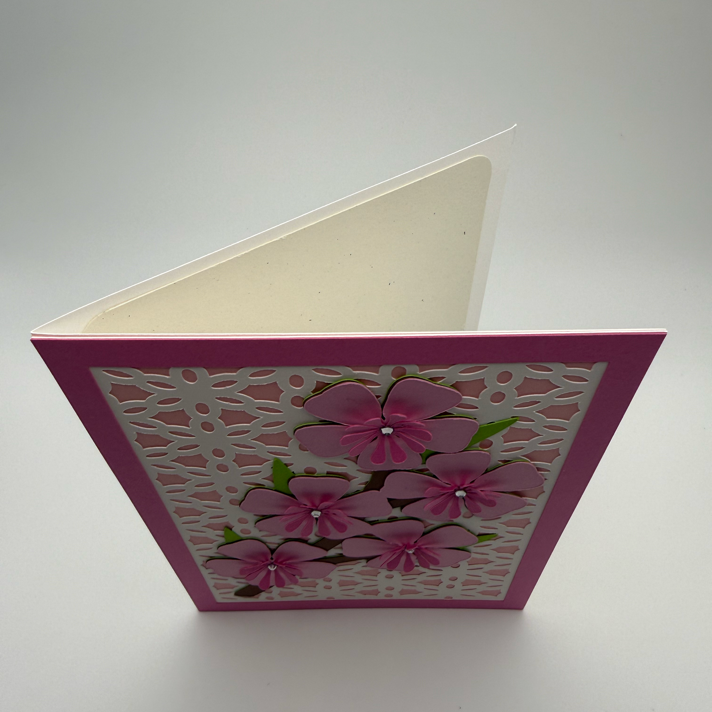 Handmade 3D Lavender Floral Greeting Card