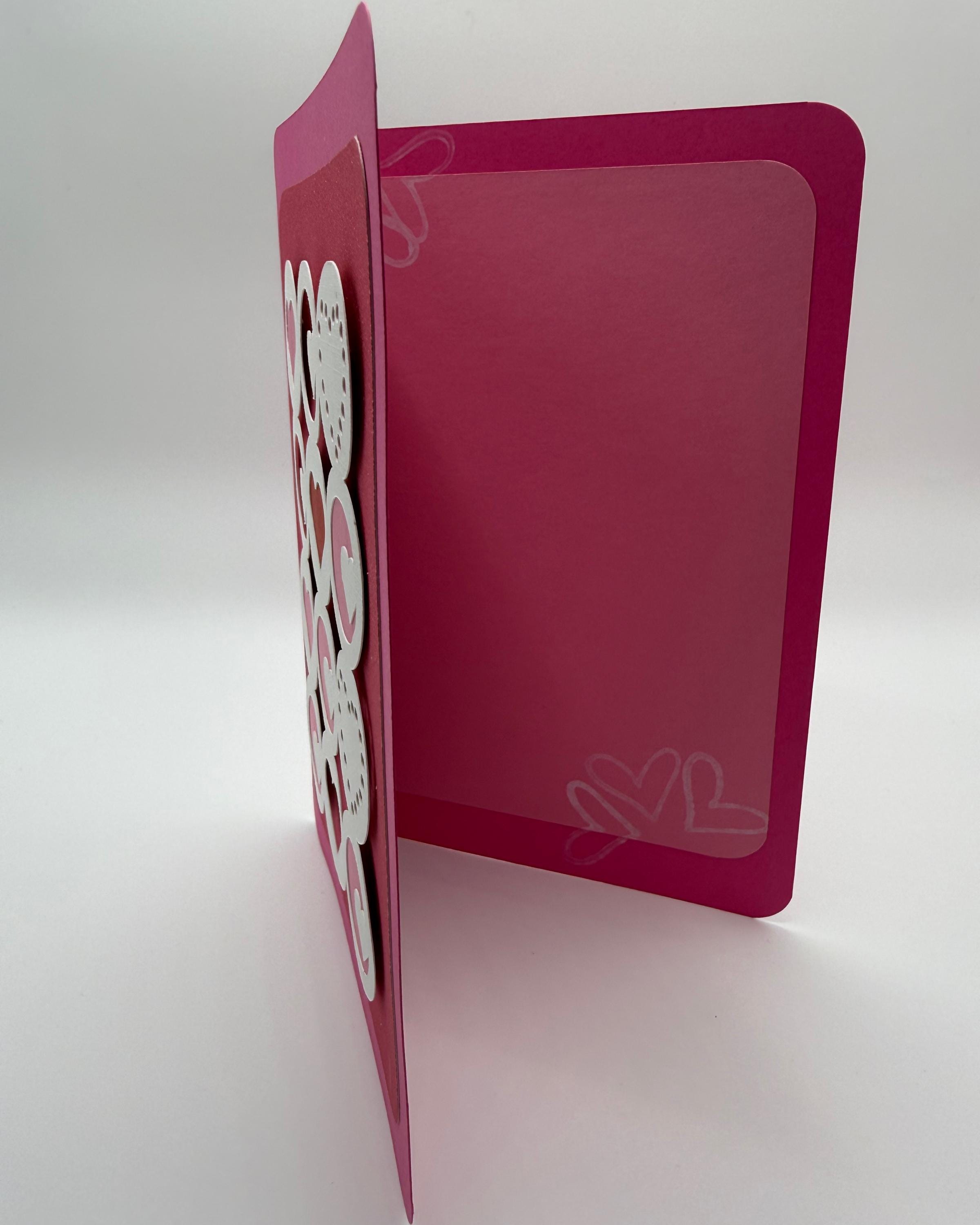 Handmade Geometric Heart Card: Modern Love - Unique Anniversary Greeting
