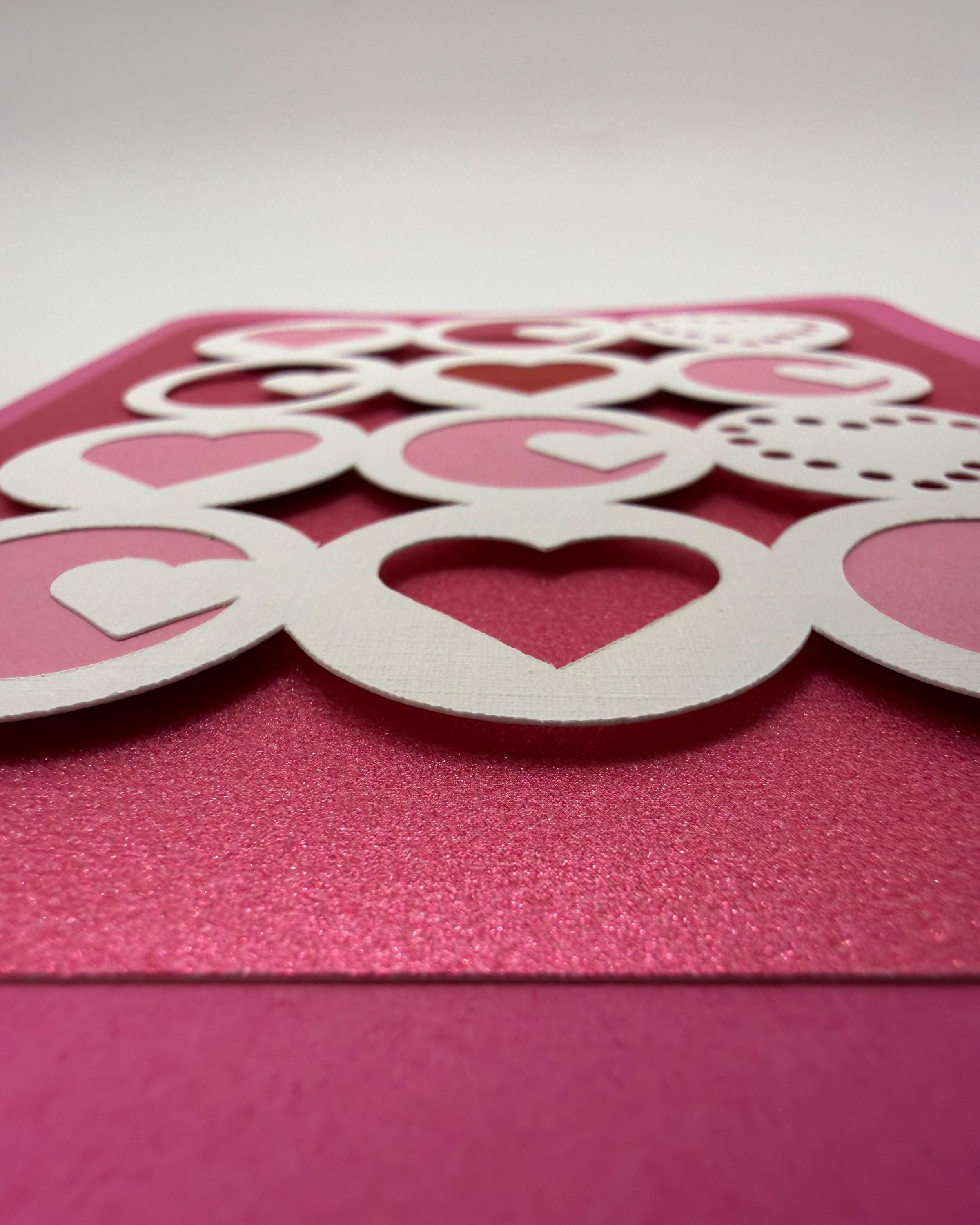 Handmade Geometric Heart Card: Modern Love - Unique Anniversary Greeting