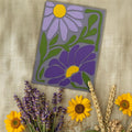 Purple Flower Greeting Card | Modern Botanical Art in Royal Purple & Lavender | Birthday, Thank You & Just Because