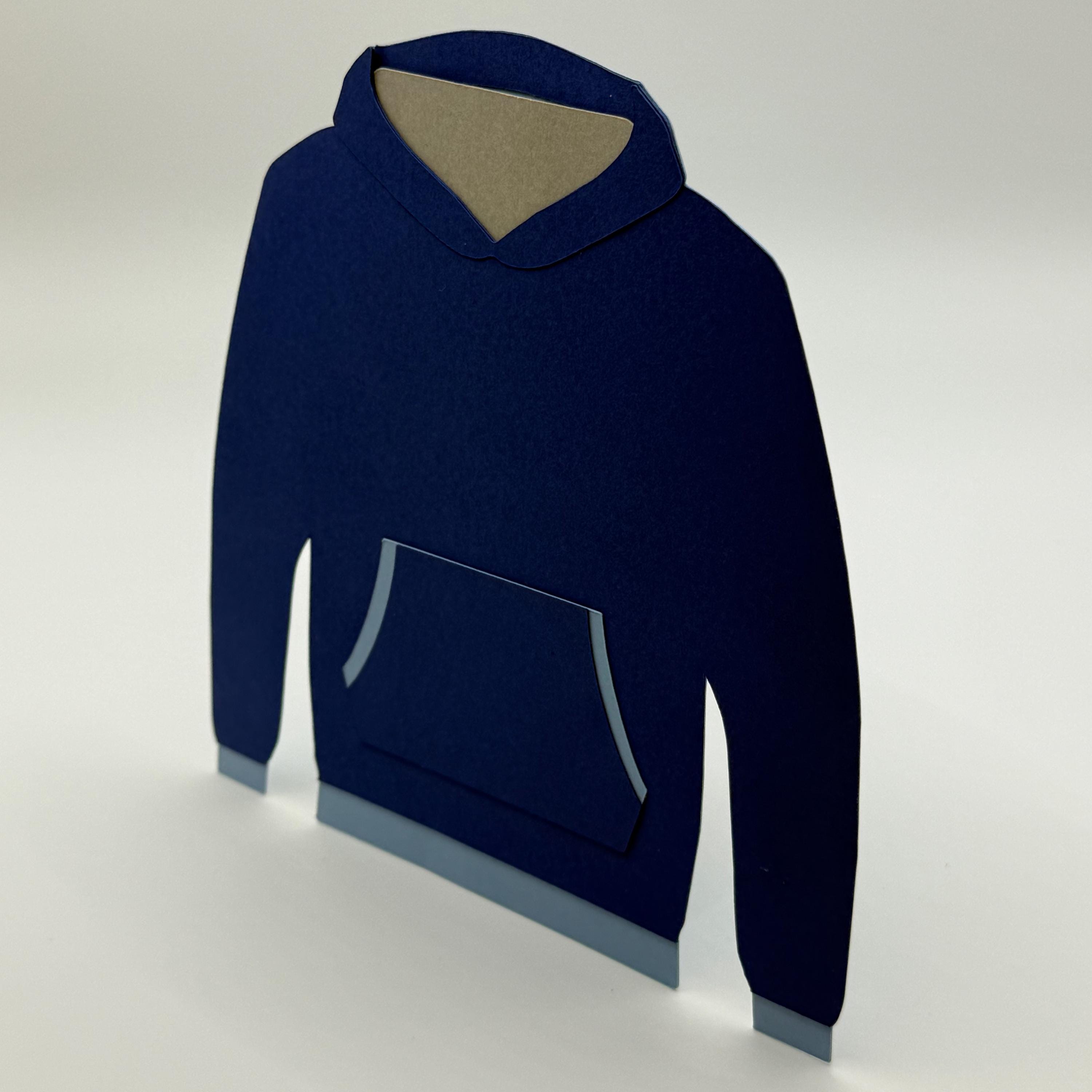 Hoodie Gift Card Holder – 3D Royal Blue Sweatshirt Card Sleeve