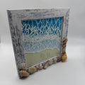 Gulf Coast Shell Frame – Handpicked Seashells & 3D Ocean Wave Paper Art, White Wash