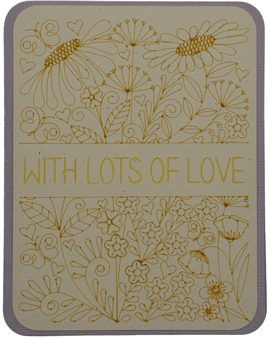 Handmade "With Lots of Love" Floral Greeting Card - Unique Anniversary Greeting