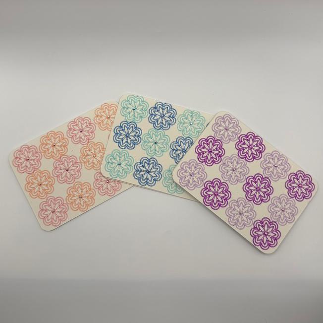 Floral Note Card Set – Embroidered Style with Gemstone Accents, 3-Pack