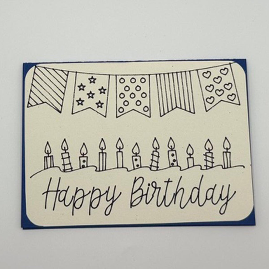 Birthday Candle Greeting Card | Color Your Own or Pre-Colored | Kids Activity & Party Gift