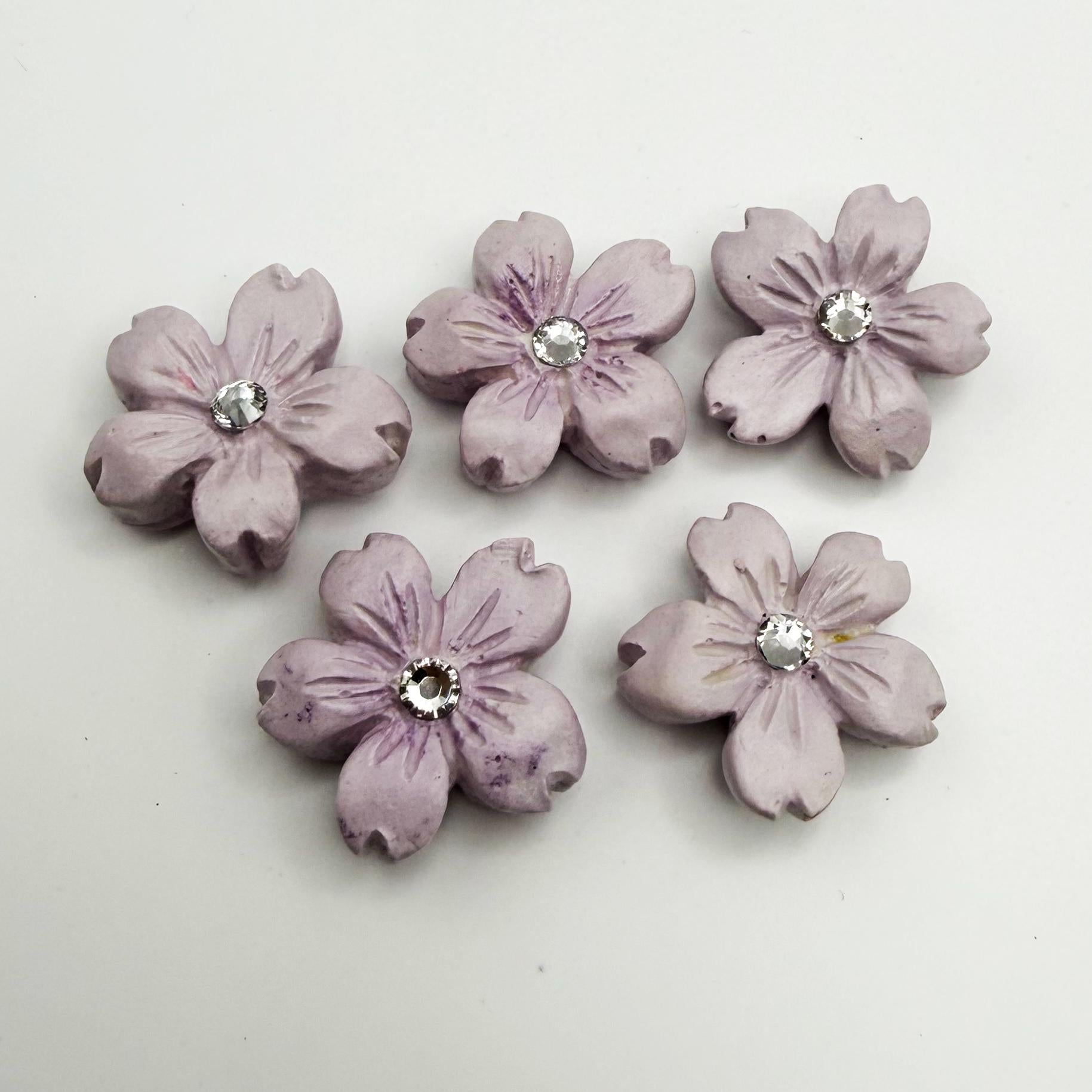 Handmade Plaster Flower Magnets – Rustic Floral Fridge Decor, 7 Bundle Options