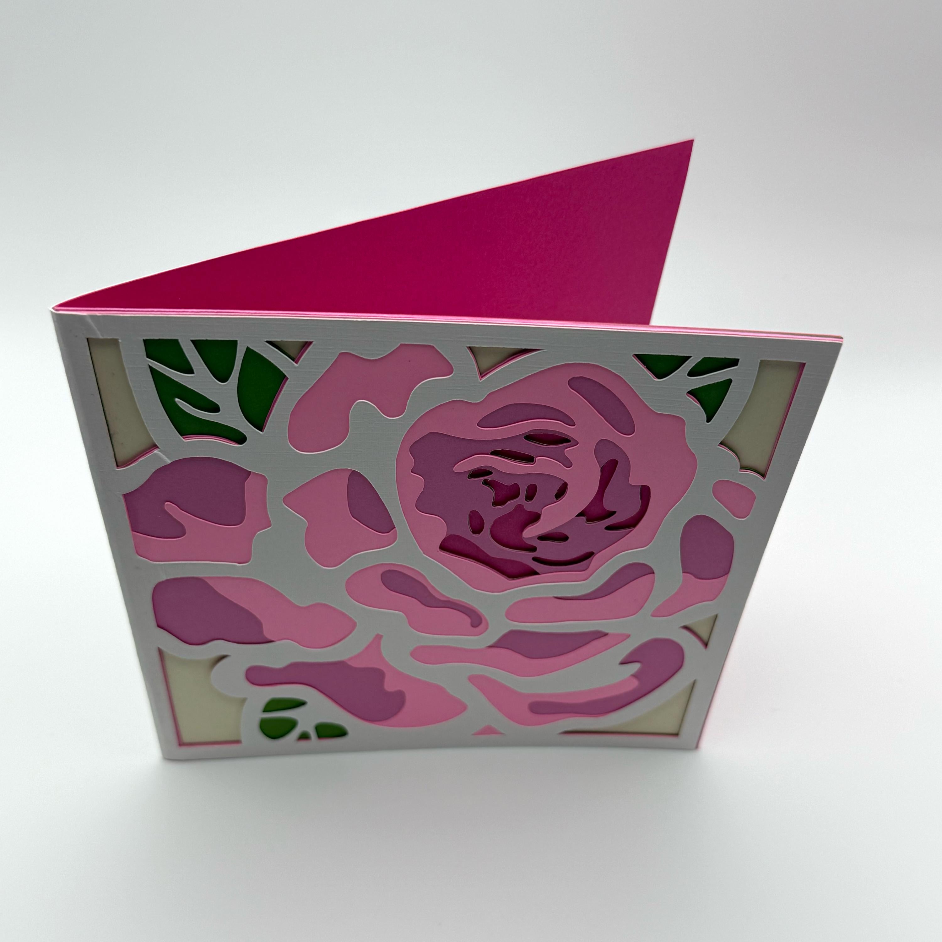 3D Layered Floral Mandala Card – Intricate Teal Blue Paper Petal Art (5.75" Square)