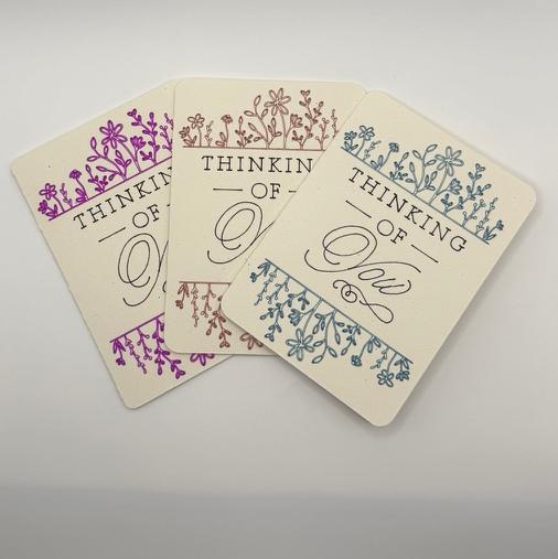 Thinking of You Card Set – Hand-Drawn Floral Note Cards, 3-Pack