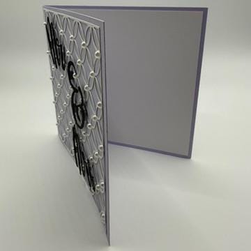 Mr & Mrs Wedding Greeting Card | Lavender Lace with 3D Script & Pearl Accents | Wedding, Anniversary & Bridal Shower