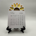 Mini Desk Calendar – Highland Cow, Sunflower & Glitter Handmade Desk Decor