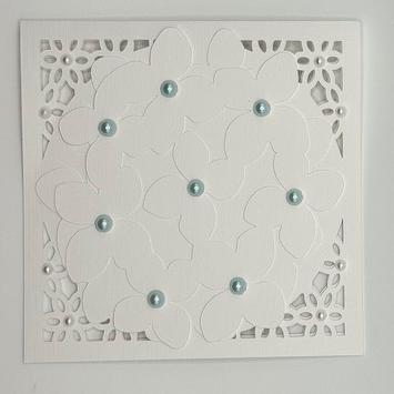Laser Cut Floral Greeting Card | White Lace with Pearl Accents & Handmade Envelope | Wedding, Bridal Shower & Birthday