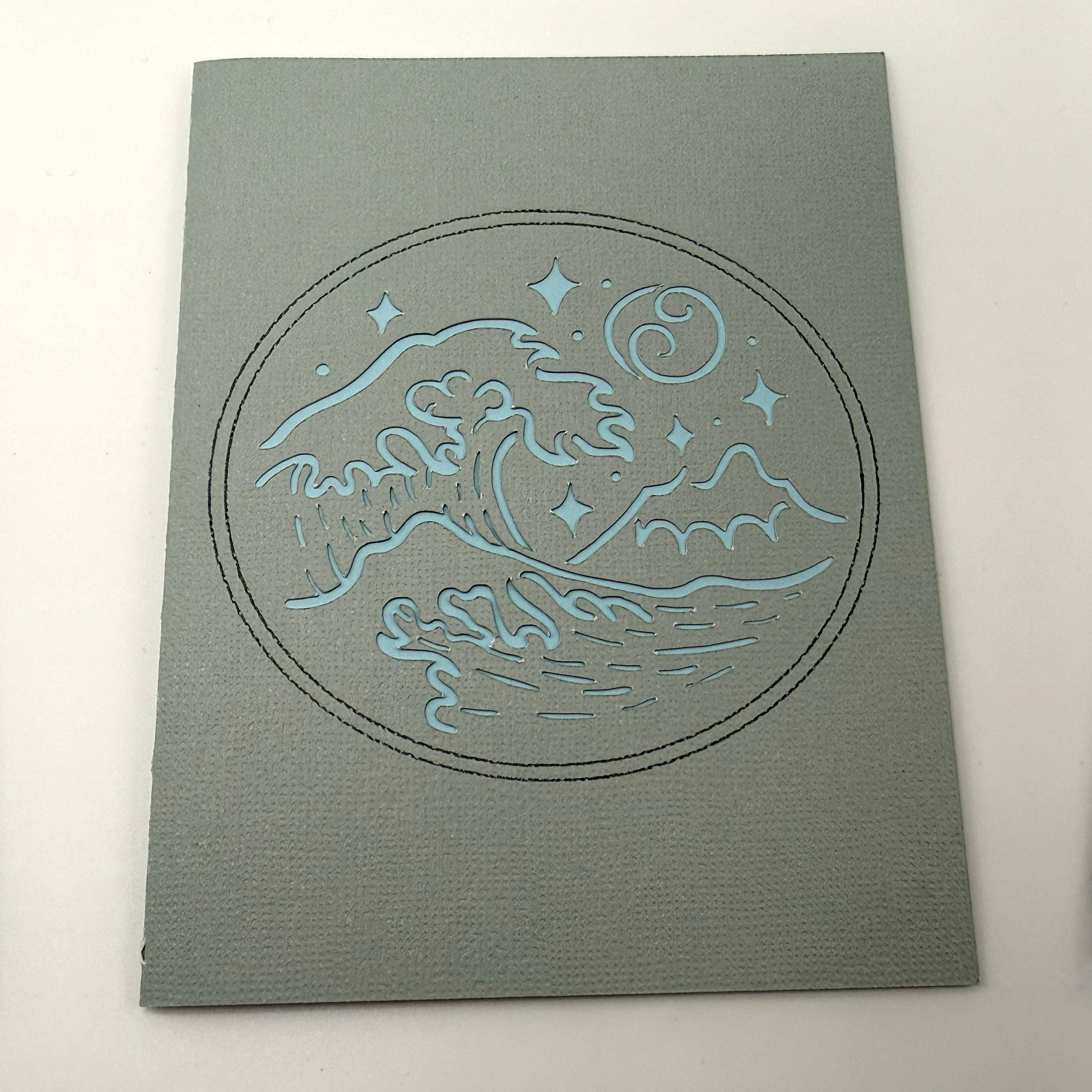 Handmade Coastal Ocean Wave Card – 3D Layered Sea Foam Design, Nautical Stationery