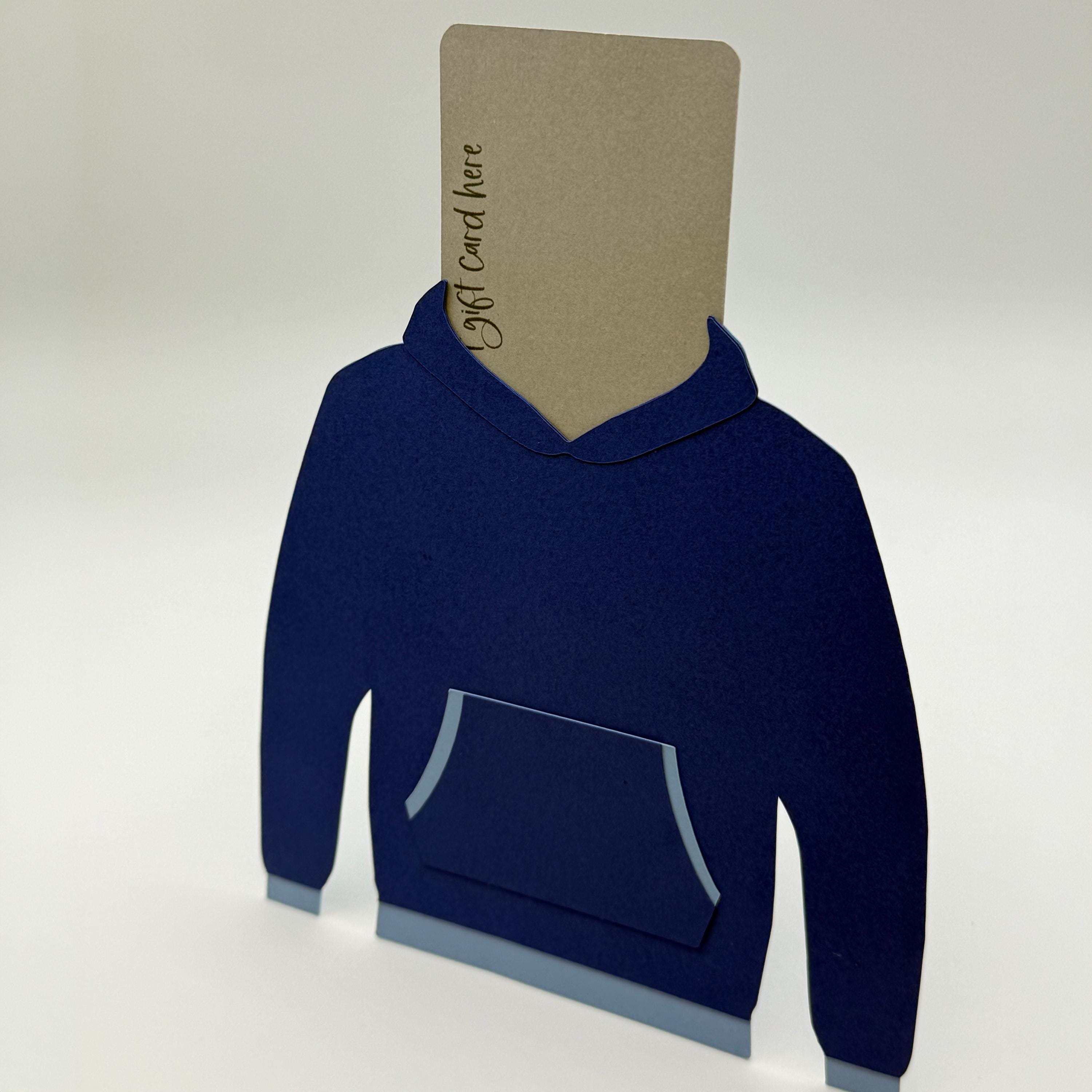 Hoodie Gift Card Holder – 3D Royal Blue Sweatshirt Card Sleeve
