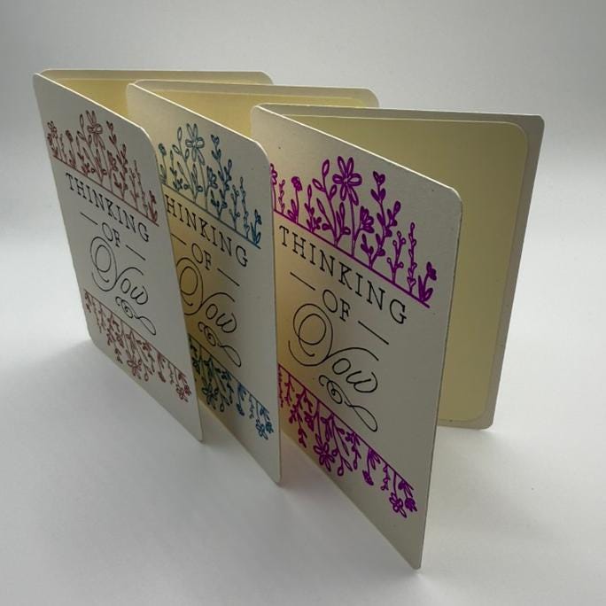 Thinking of You Card Set – Hand-Drawn Floral Note Cards, 3-Pack