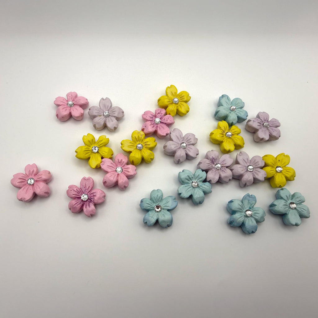 Handmade Plaster Flower Magnets – Rustic Floral Fridge Decor, 7 Bundle Options