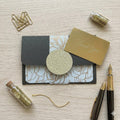 Gift Card Holder – Olive Green Floral & Gold Glitter Handmade Wallet