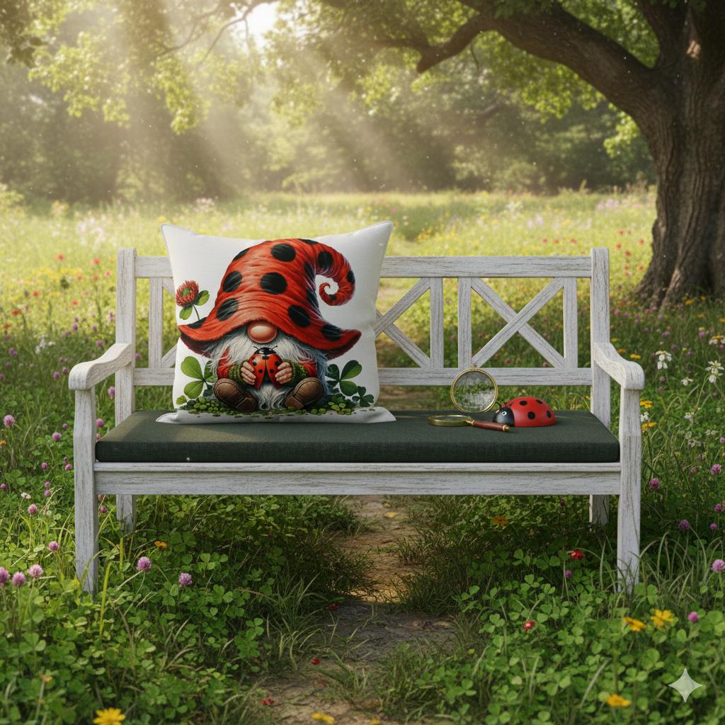 Lucky Clover Gnome Pillow Cases – Ladybug & Clover Whimsical Home Decor